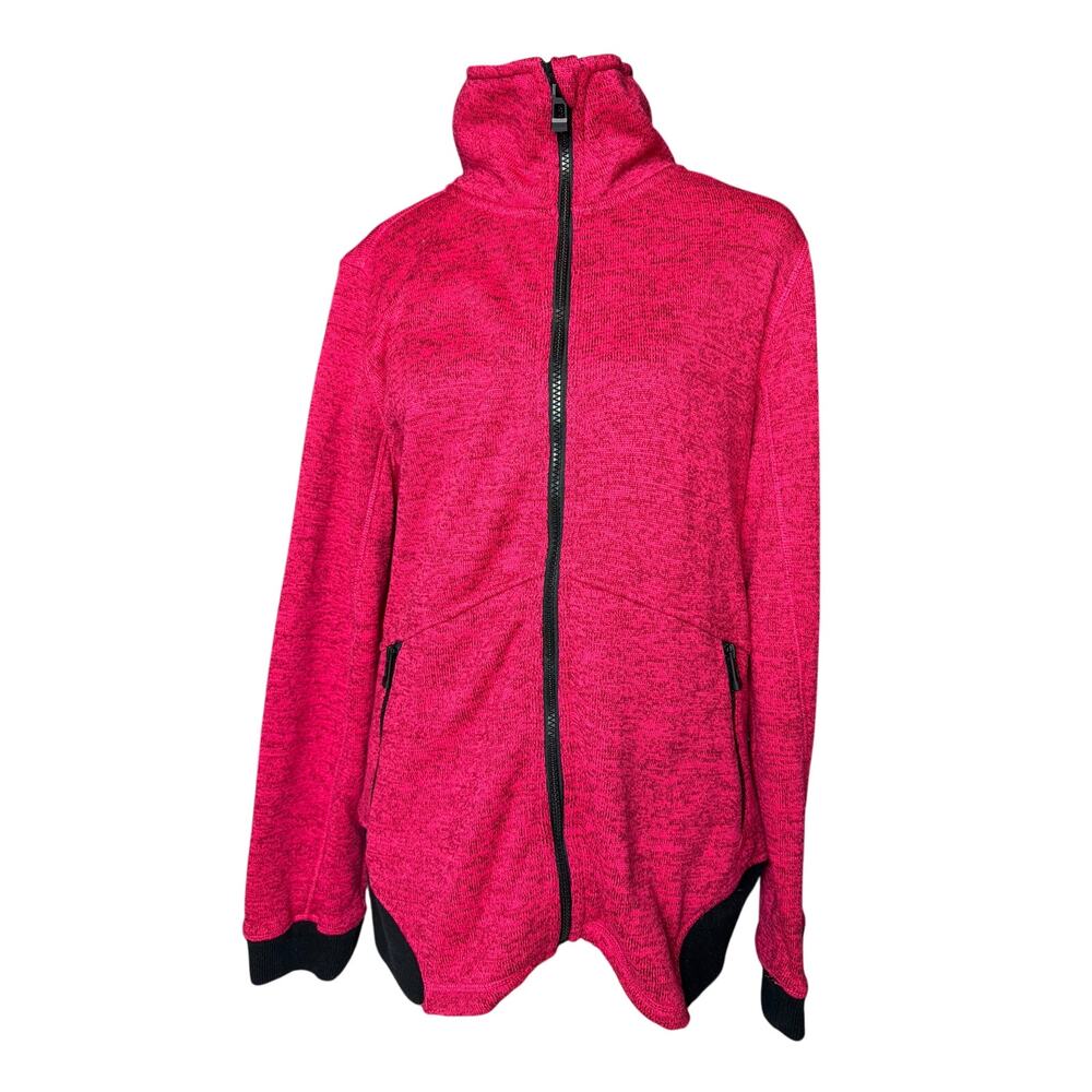 Calvin Klein Performance Pink Marl Full Zip Jacket Womens Large Quick Dry Active